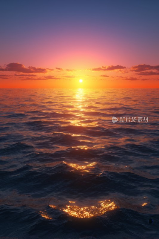 大海上的日落景色高清风景图片