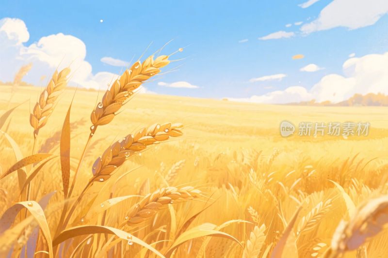 麦田风景插画