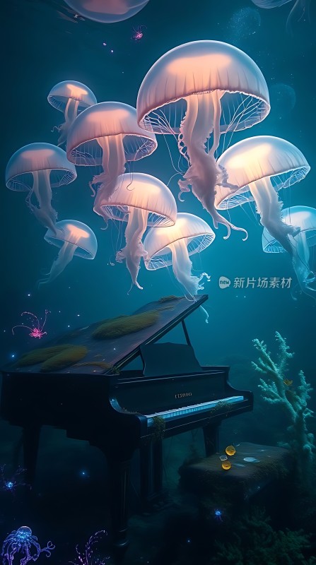 深海之音钢琴与水母共舞