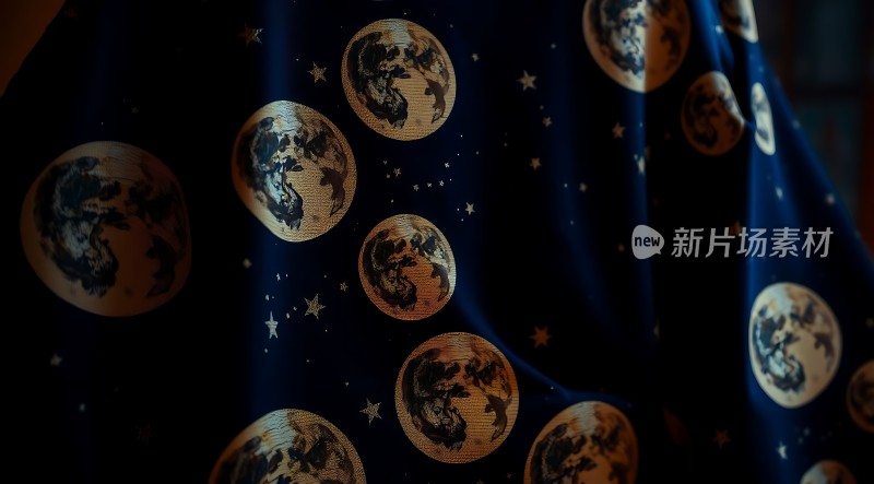 宇宙探索地球印花布料