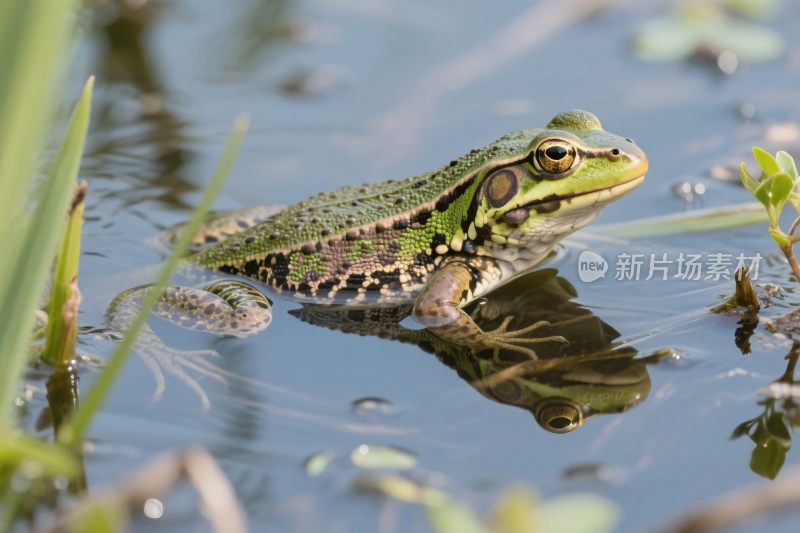 青蛙水面自然摄影