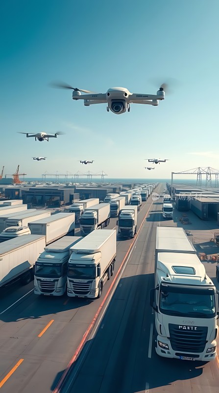 未来物流无人机与卡车协同作业