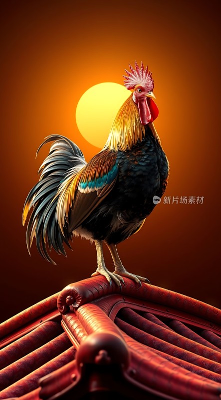 雄鸡报晓迎朝阳