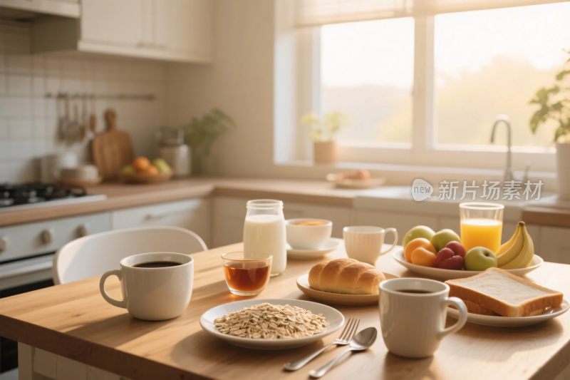 温馨早餐厨房场景