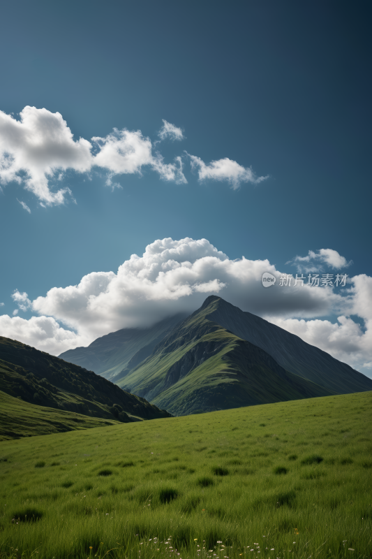 蓝天白天草原草地风景自然风光图片