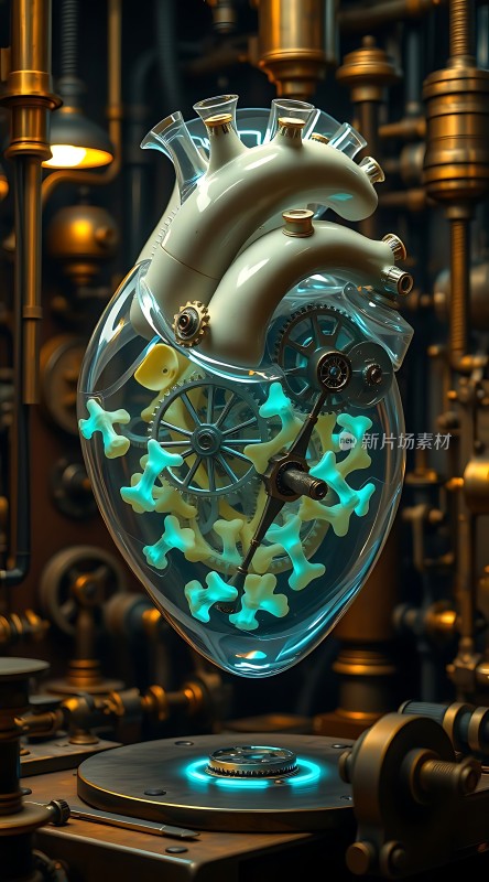 机械之心齿轮与血管交织的生命脉动