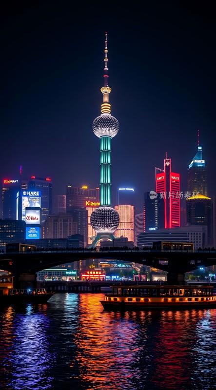 东方明珠与繁华夜景