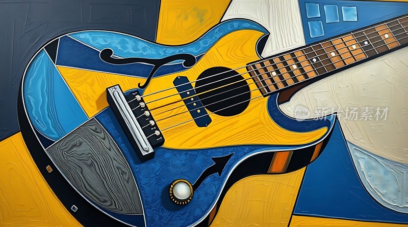 抽象吉他艺术画
