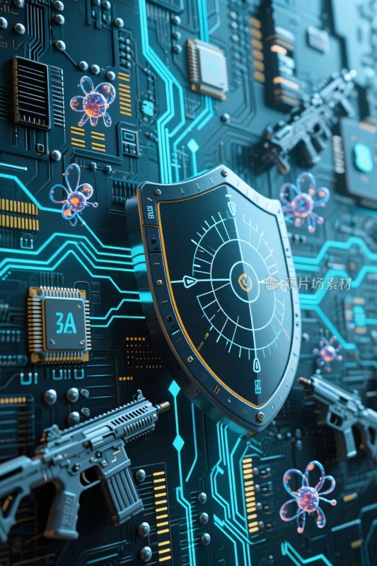 科技电路安全盾牌