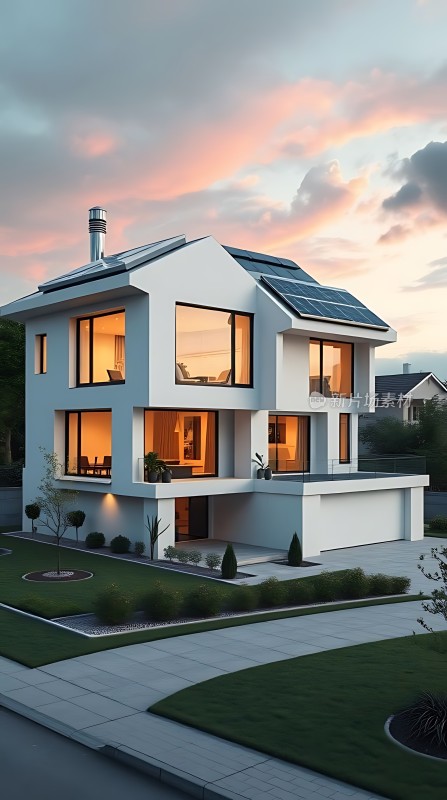 现代太阳能环保住宅温馨家居生活