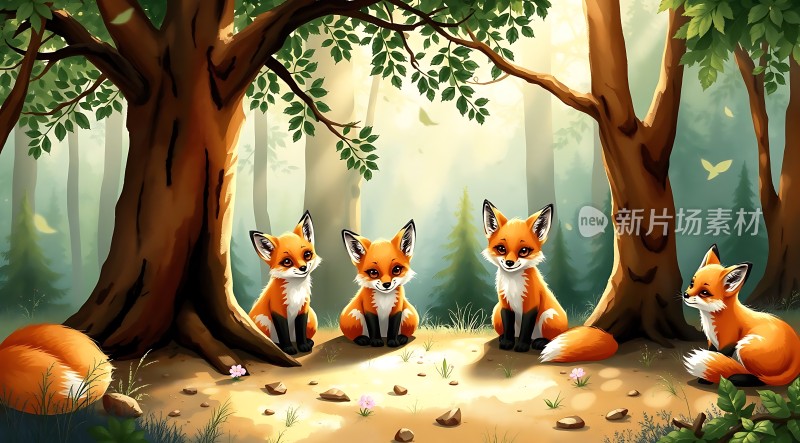 森林中的小狐狸们