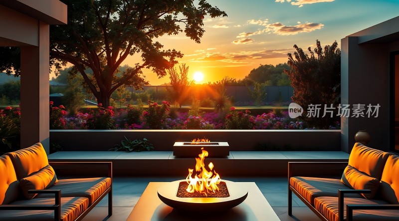 日落下的户外休闲时光