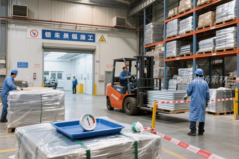 仓库叉车货物搬运场景