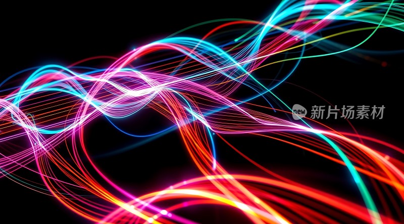 彩色光束交织的艺术画面