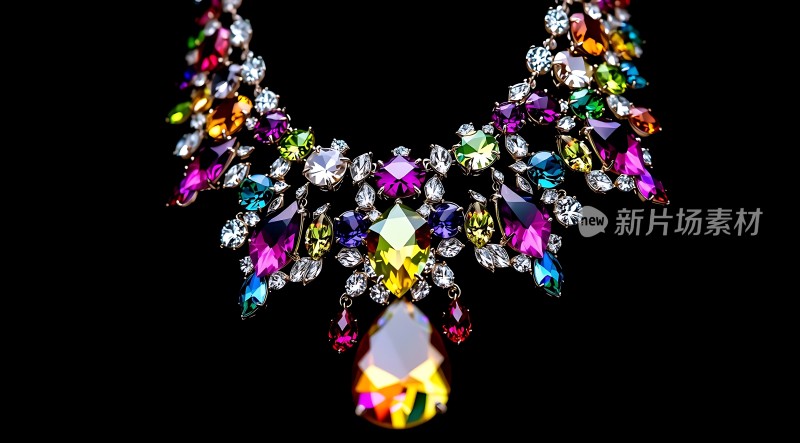 多彩宝石项链闪耀夺目尽显奢华魅力