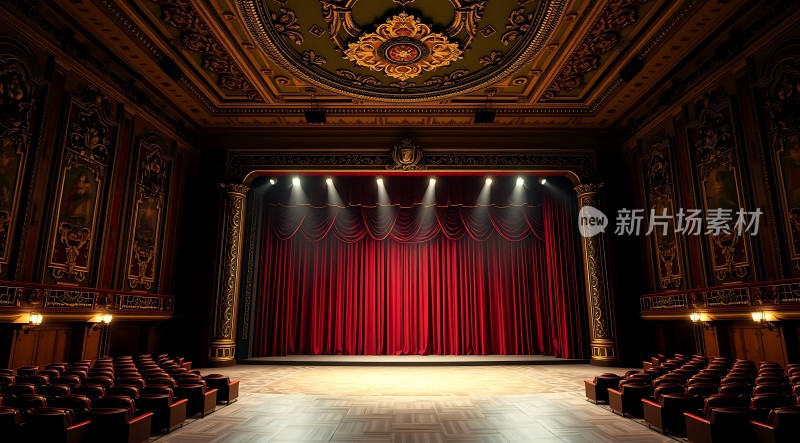 新片场素材华丽剧院红幕布舞台