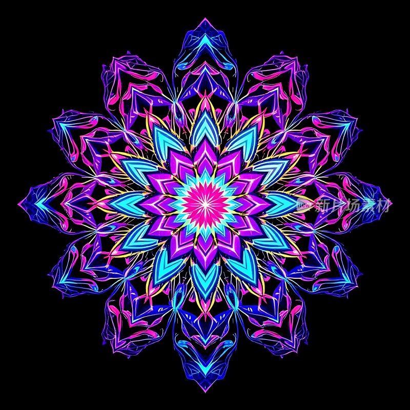 霓虹花漾曼陀罗