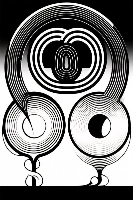 黑白抽象艺术图形