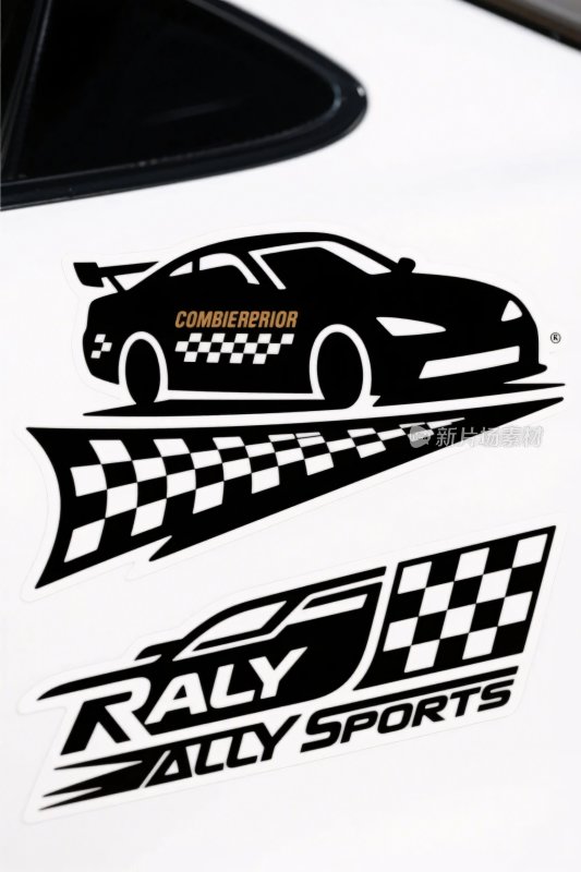 赛车主题车贴插画