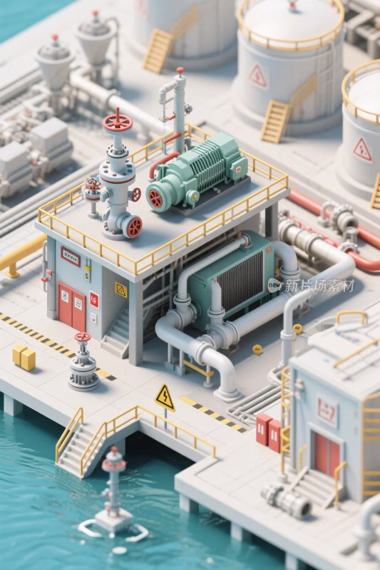 工业设施卡通插画