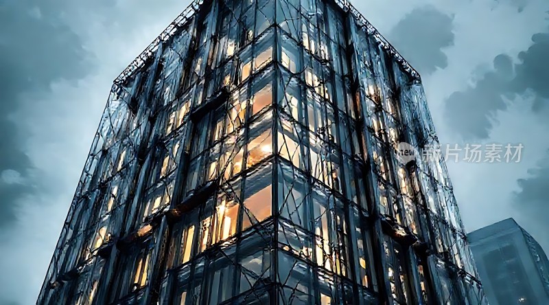 摩天大楼夜幕下的璀璨光芒