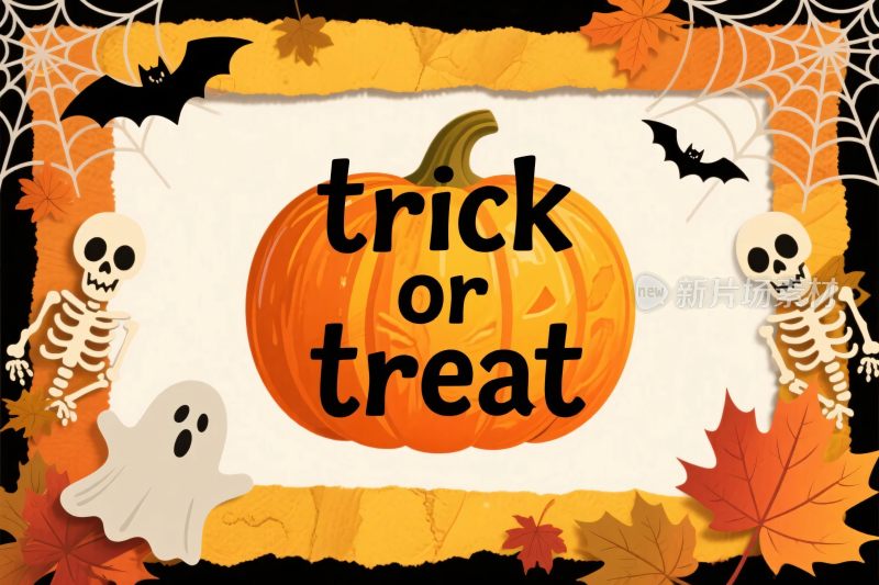 万圣节南瓜主题插画