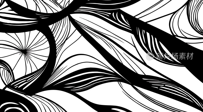 抽象线条艺术黑白交织