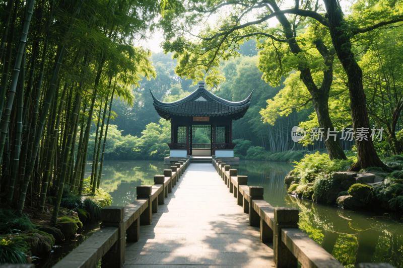 古典园林古亭景致