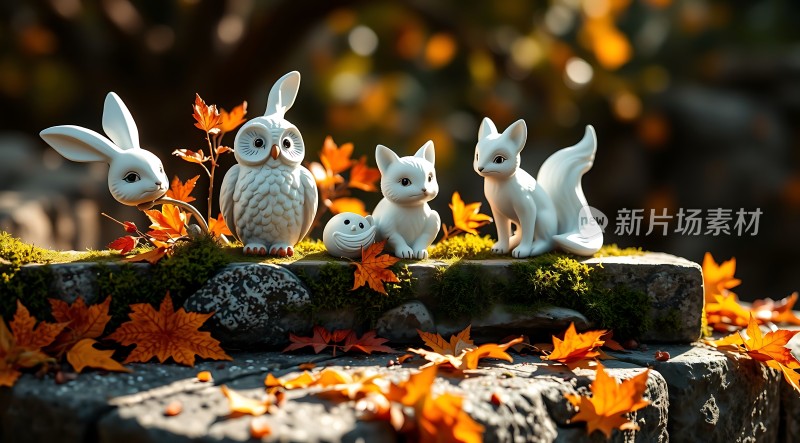 秋日森林里的动物们