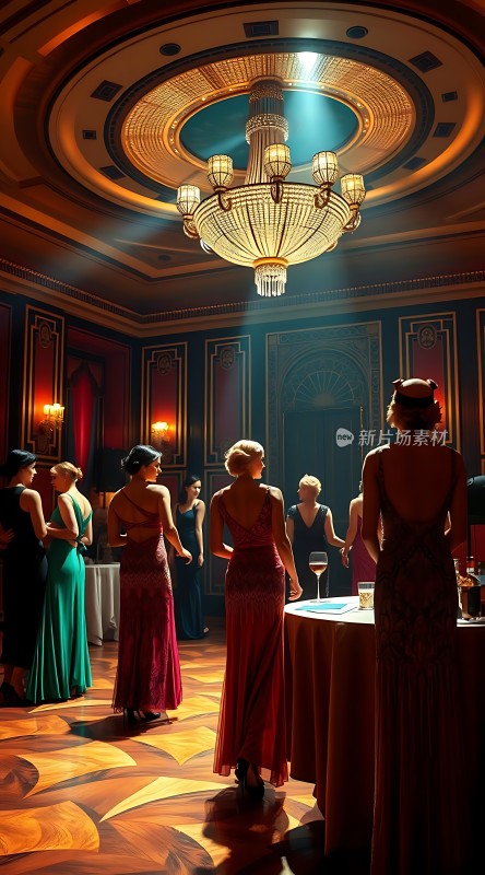 华丽舞会上的优雅女性