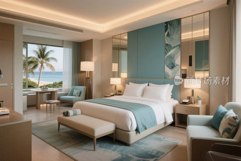 现代酒店客房场景