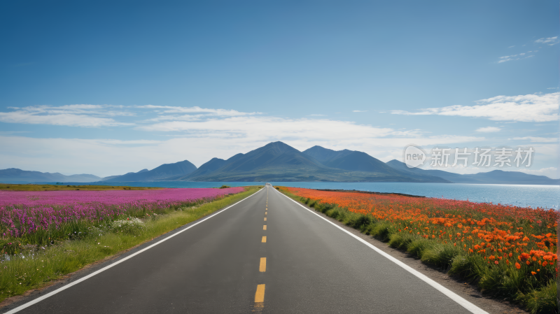 一条漫长的路花山林立风景图片