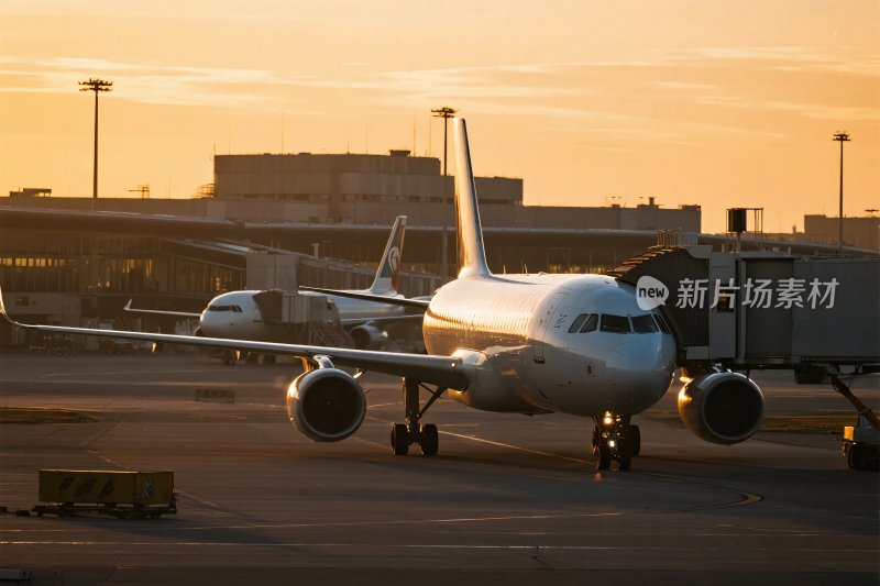 机场停机坪上的飞机