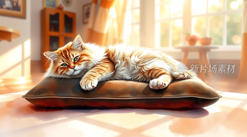 阳光下的慵懒猫咪