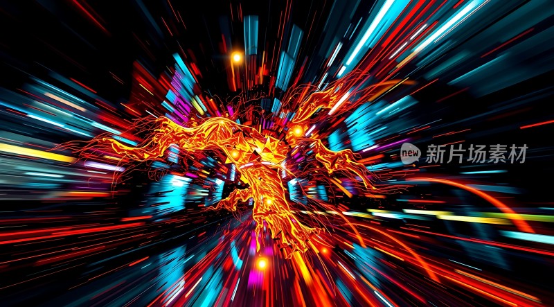 新片场素材炫彩科技风暴