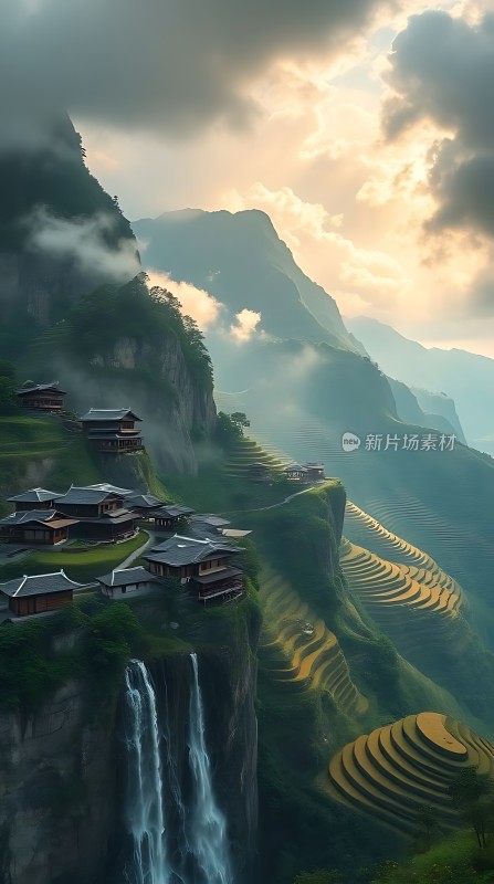 梯田村落山水画卷