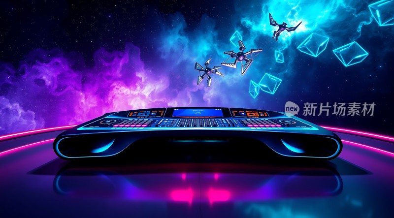 新片场素材科技感未来主义控制台