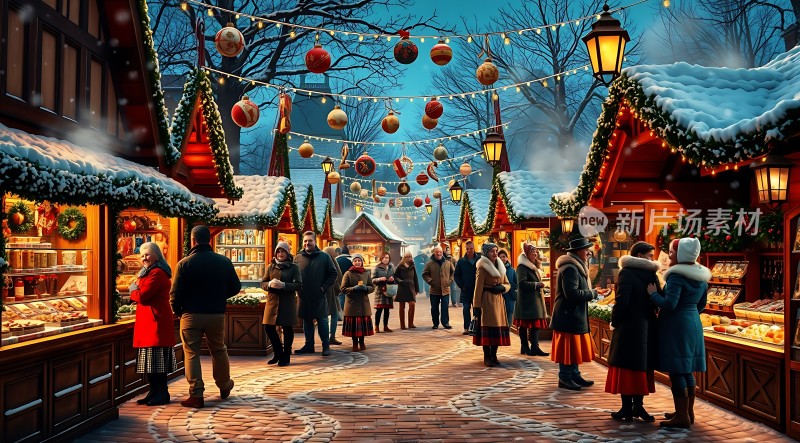 圣诞集市温馨夜市