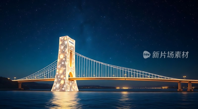 璀璨星河下的跨海大桥