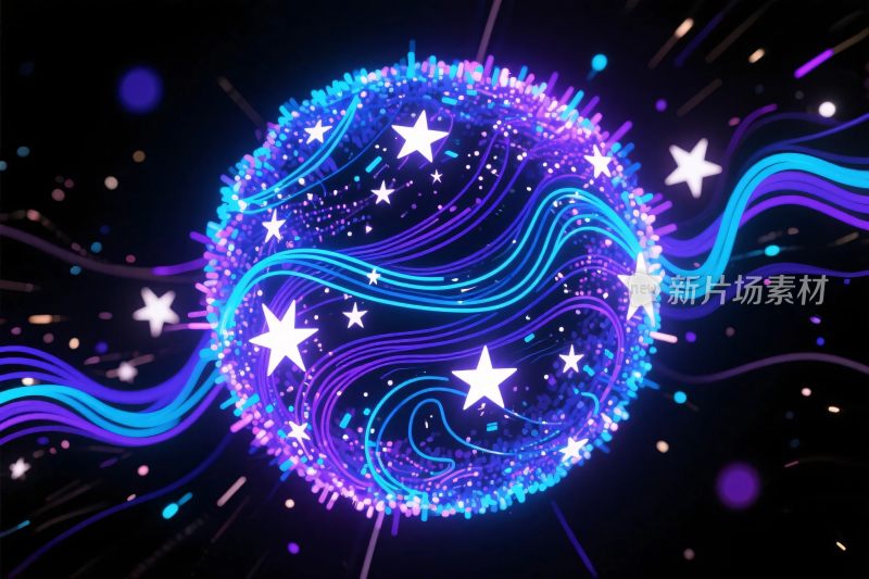 梦幻星空星球插画