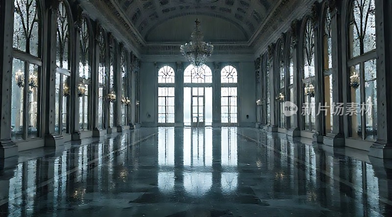 华丽大厅光影交错尽显奢华与宁静