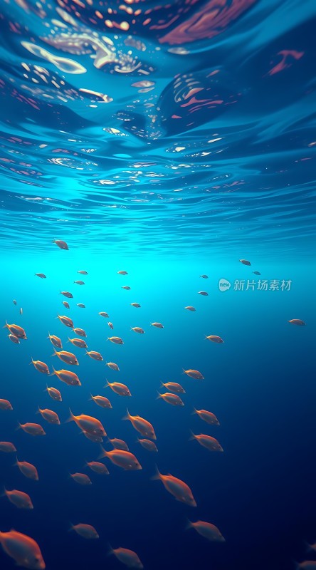 海洋之舞鱼群与光影共舞