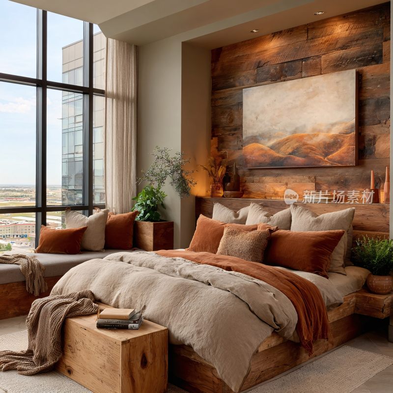 现代风格温馨卧室室内场景