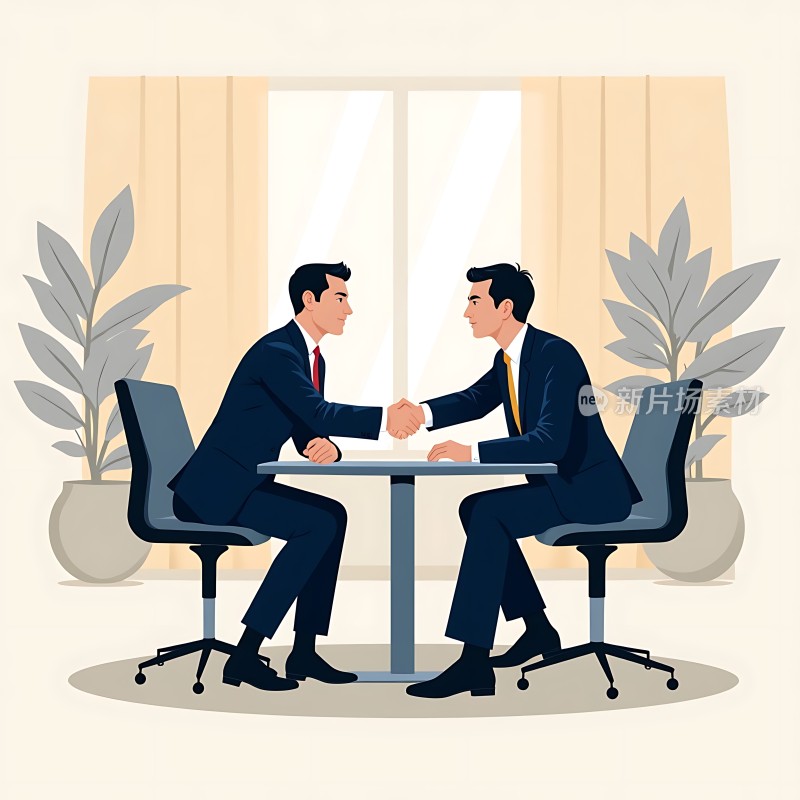 商务会谈握手合作