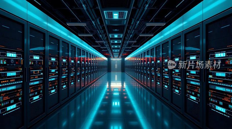 科技感数据中心走廊