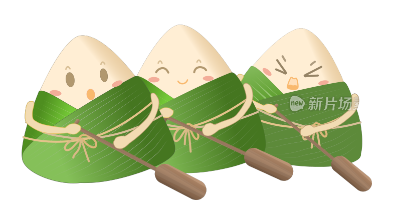 中国传统节日食品端午节粽子可爱插画元素
