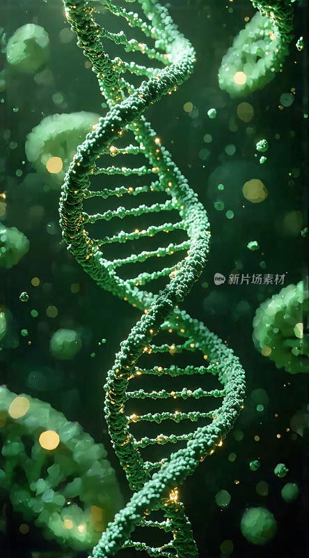 绿色螺旋DNA结构