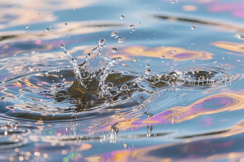 水面水花溅起特写