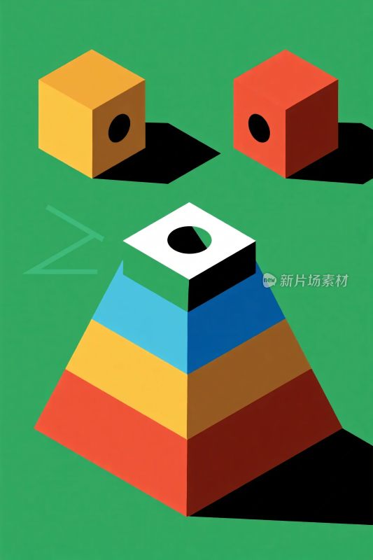 几何立体图形插画