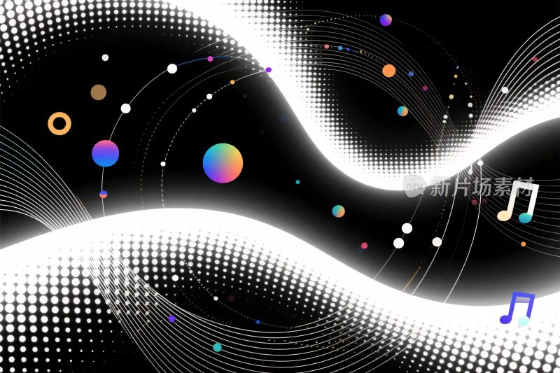 潮流音乐抽象插画